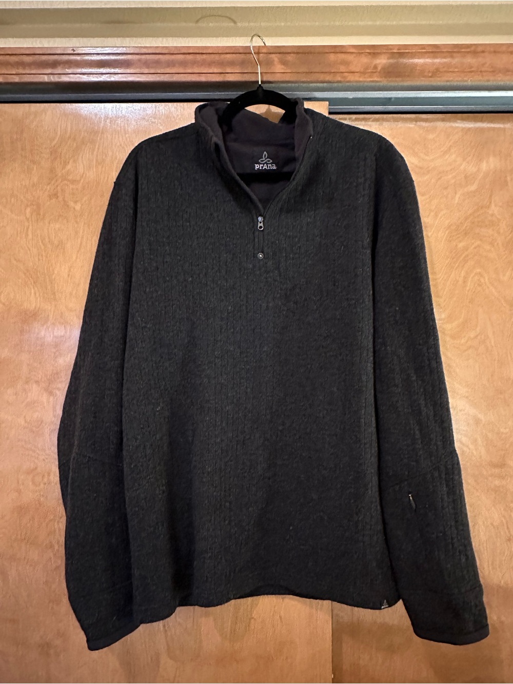 Prana Men's Dark Charcoal Half-Zip Pullover Sweater